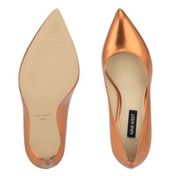 Nine West Orange Metallic Tatiana Pointy Toe Pumps - Picture 6 of 6